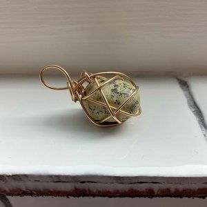 Kazuko Oshima leopard jasper pendant